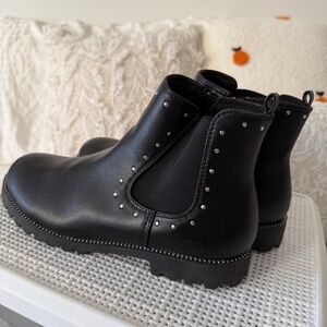 Mix No. 6 Black Ankle Boots with Silver Studs